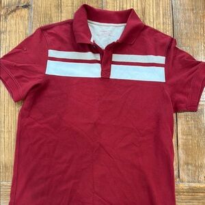 Banana Republic Red and Cream/Tan Polo Shirt Sporty Design